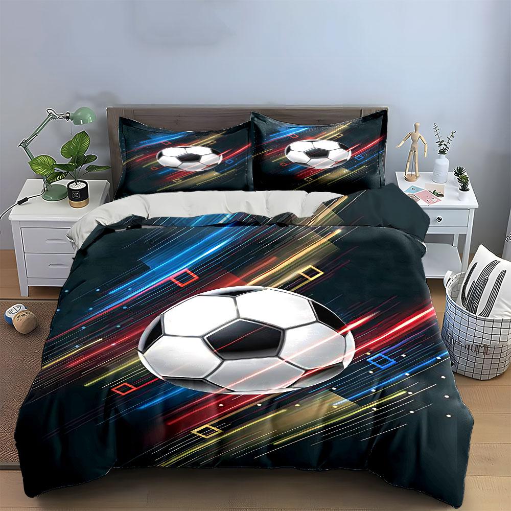 Soccer Ball Print Bedding Set Bedding Duvet Cover Set Duvet Cover Pillowcases (1 * Duvet Cover 2 * Pillowcases, Without Duvet Insert)
