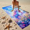 Custom Name Ultra-Soft Beach Towel with Unicorn Theme,Ideal for Pool - Camping, Diving - Perfect Travel Essential, Vibrant Beach Towel.