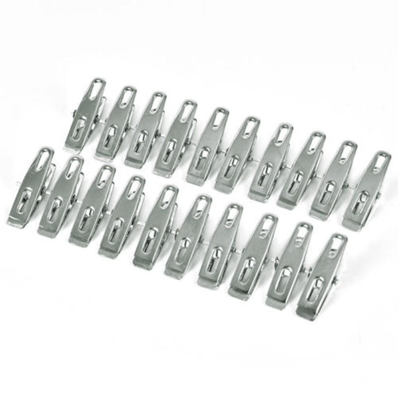 40pcs Practical Stainless Steel Clothes Pegs Clips Socks Clips Pins Clamps
