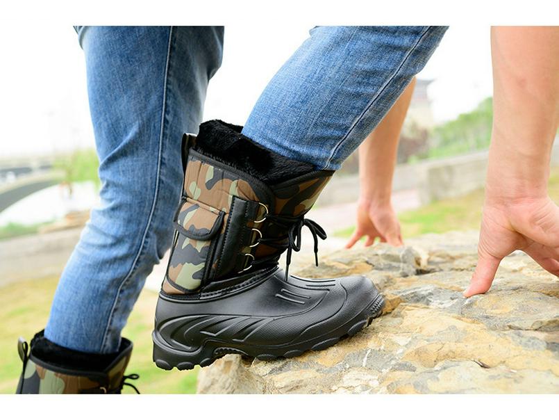 Men's Waterproof Plus Size Ice Fishing and Work Boots for Autumn/Winter