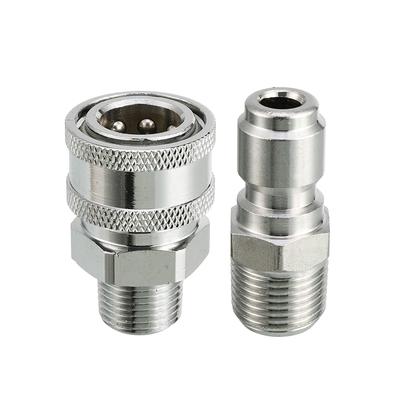 2PCS Pressure Washer Adapter 3/8 Inch BSP Male Thread Fitting Quick Connector