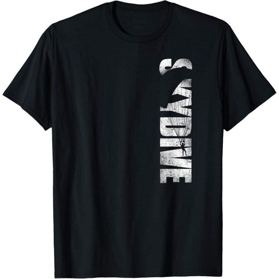 Skydiver Skydive HD0 Unisex-Adult Vintage Black Cotton Polyester T-Shirt Small Classic Fit Short Sleeve