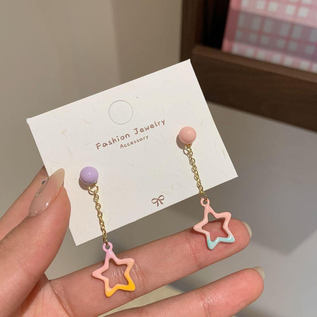 Brincos de Prata Laço-Estrela de Verão: Design Doce, Requintado e Único para Mulheres