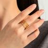 LIKGREAT Menorah Ring Women Adjustable Stainless Steel Wedding Band for Men Religious Je Jerusalem Ring Hanukah Jewelry Gift