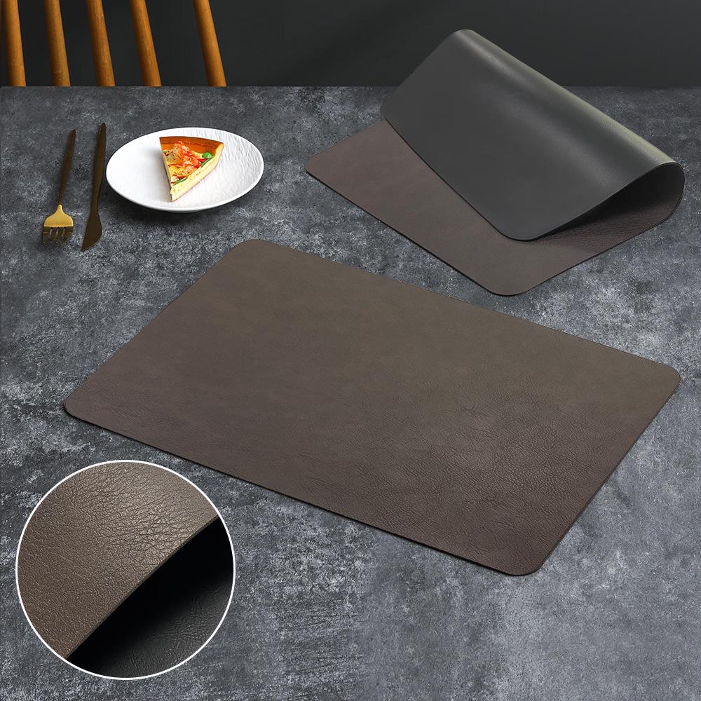 Waterproof Double Layer Cowhide Square Leather Placemat