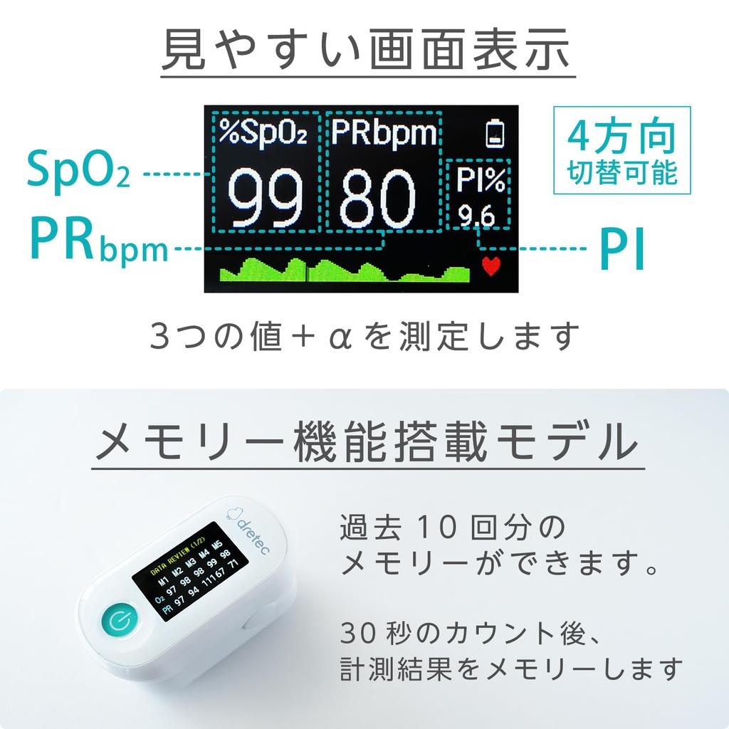 Dretec Pulse Oximeter OX-104 White