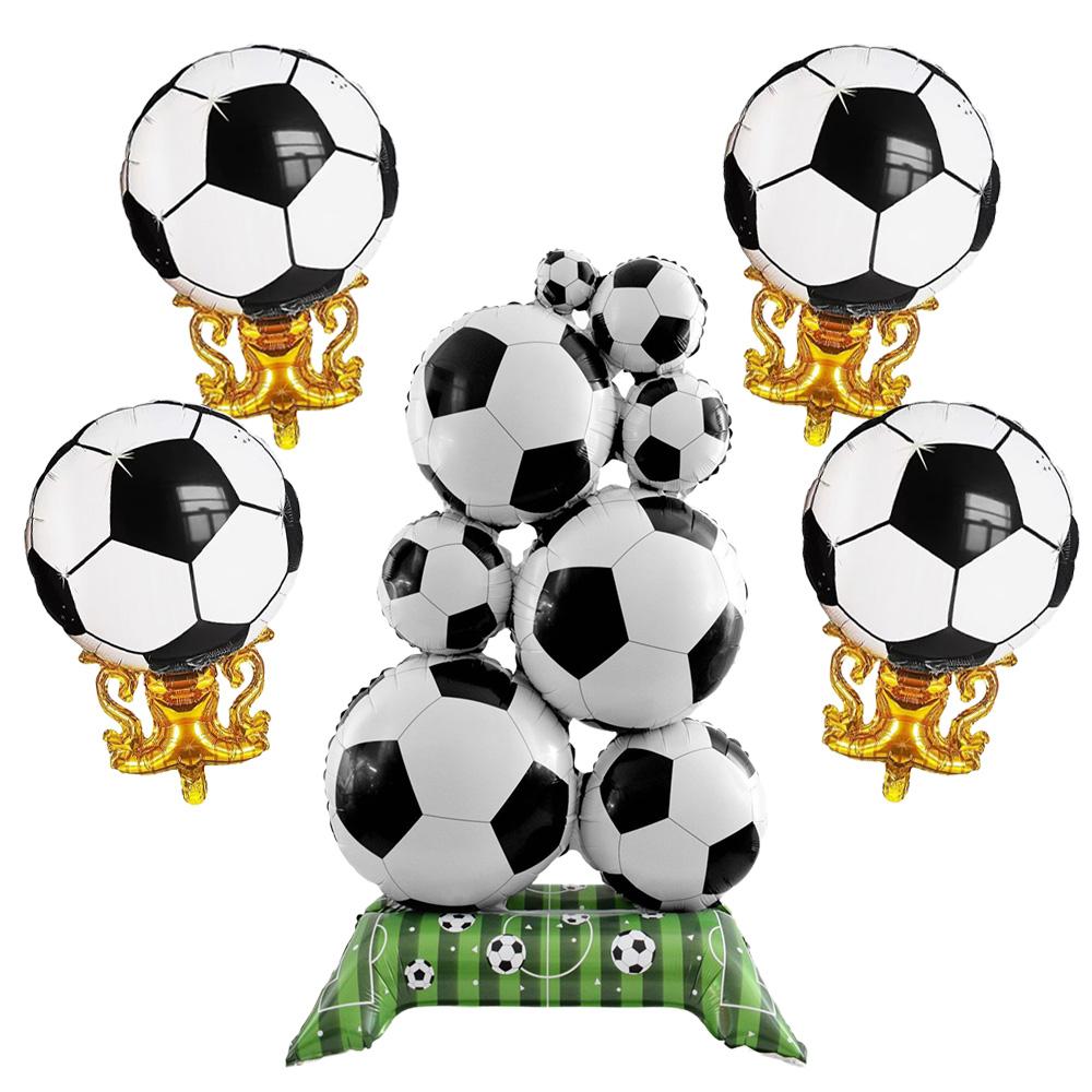 Umbo 5-Pack Football Party Foil Balloons, 3D Self-Standing Soccer Stack & Trophy Shape Mylar Balloons, Creative Venue Decor for Other