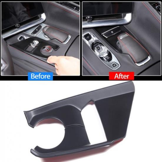 Matte Black ABS Mode Selector Console Base Cover Trim For C8 Corvette -25