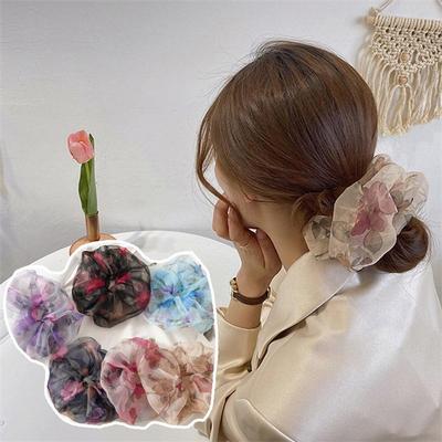 Kadın Günlük Çiçekli Şifon Saç Tokası Saç Halka