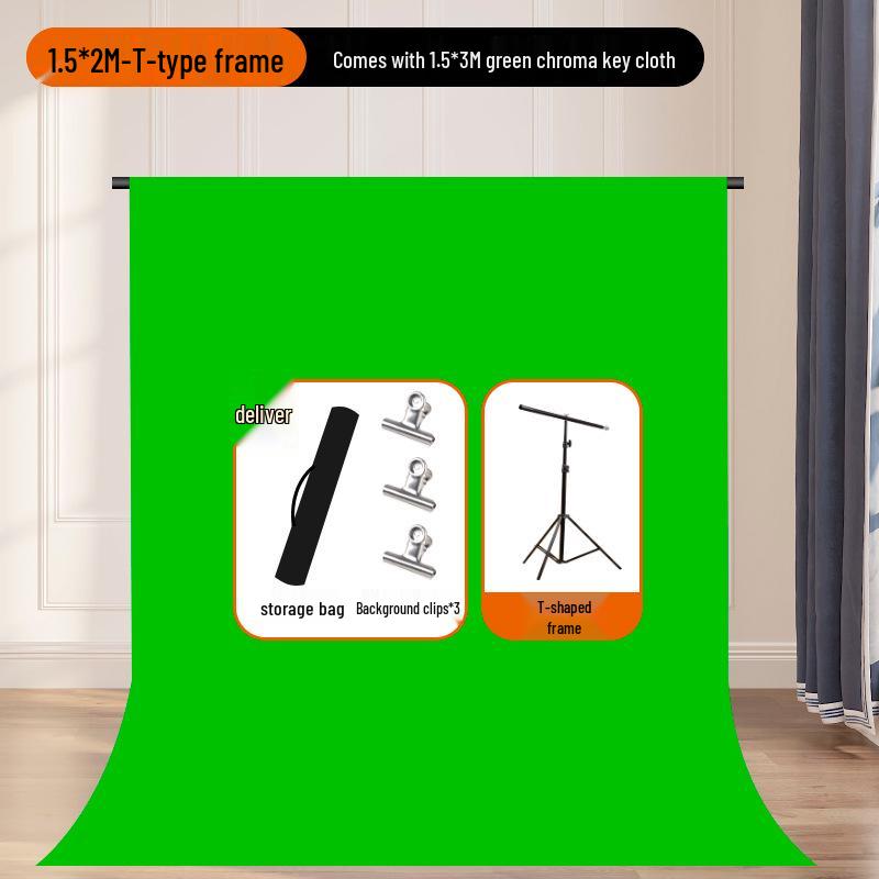 Portable Pull-Down Green Screen: Thick, Liftable, Telescopic Background for Keying and Live Streaming