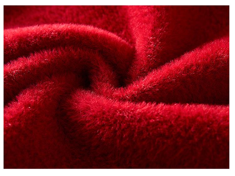 Mom's Velvet One-Piece Sweater for Women - Warm Embroidered Top for Middle-Aged & Elderly Women, Plus Velvet & Thickened for Autumn/Winter.