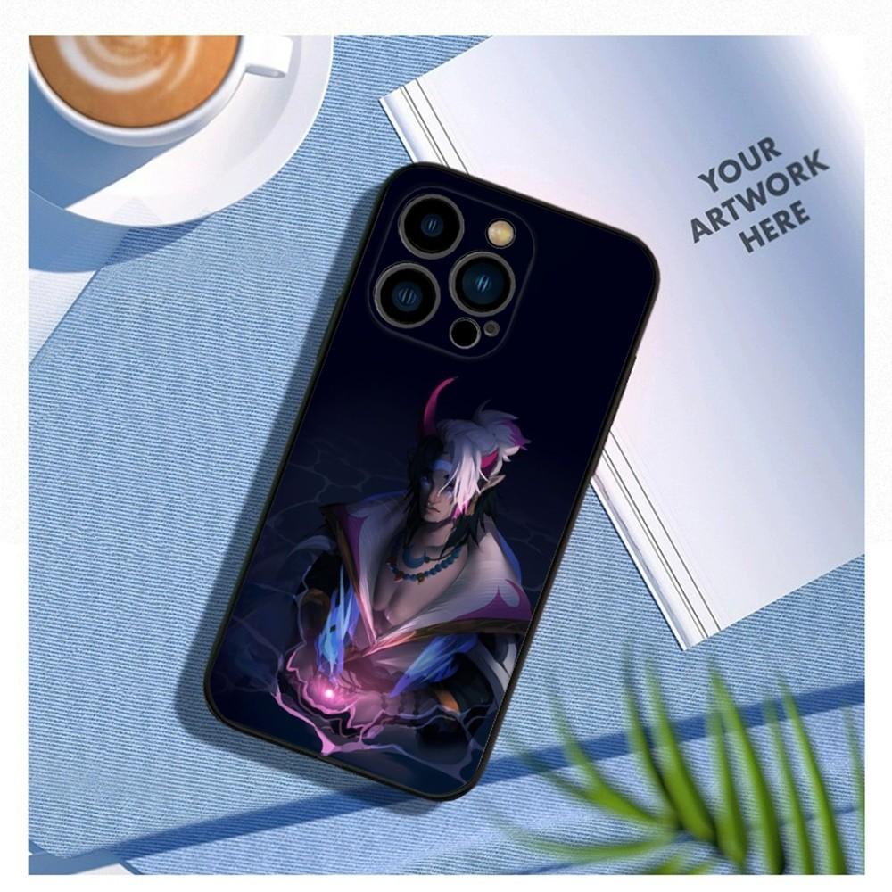 Game L-LOL Aphelios Phone Case For iPhone15,14,13,12 Mini 11 Pro XR,X,XS,MAX 7,8 Plus Silicone Cover Soft Black
