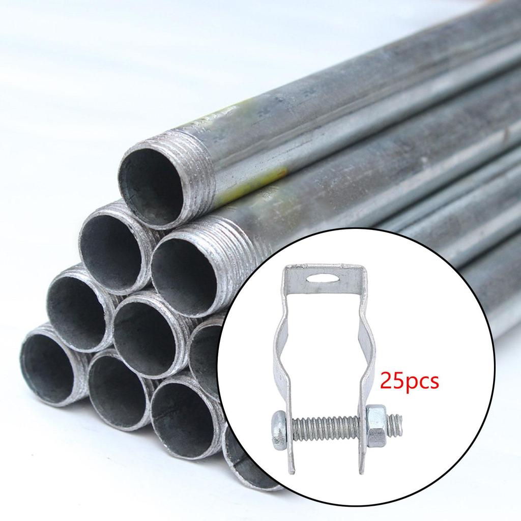 25Pcs Conduit Hangers with Nuts and Bolt Metal Threaded Rods Pipe Hanger Tube Hook Fixing Hardware Accessories
