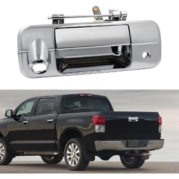 JDMON Chrome Tailgate Door Handle w/Rear Camera Hole Replacement for Toyota Tundra 2007-2013 Exterior Liftgate Handle Rear Gate Latch Handle