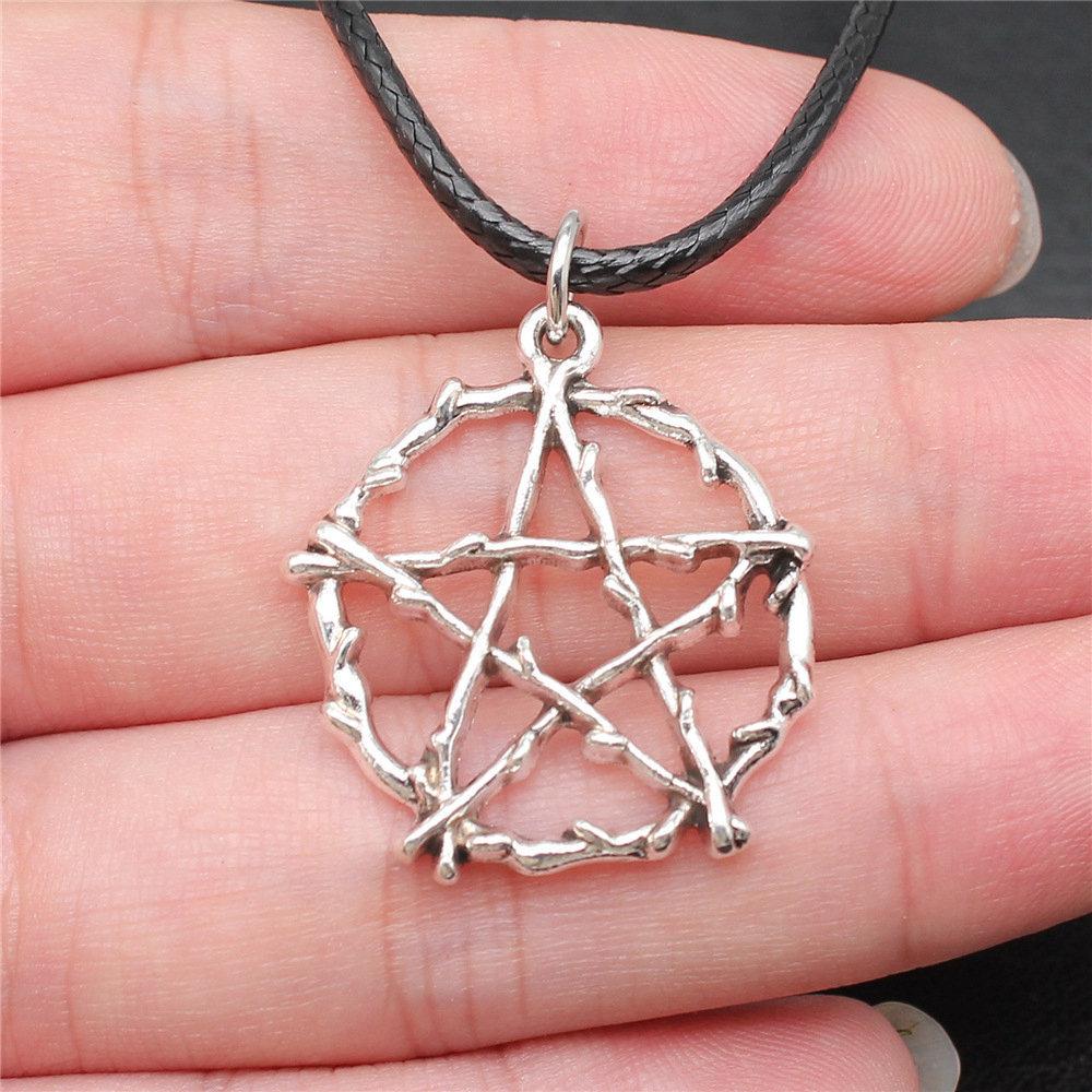 Pěticípá hvězda Slunce Měsíc Pentagram Nebeský přívěsek Starožitný bronzový kov Párový náhrdelník Trendy