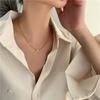 Elegant Titanium Steel Necklace with Three Small Hearts - Women's Fashionable and Delicate Clavicle Chain