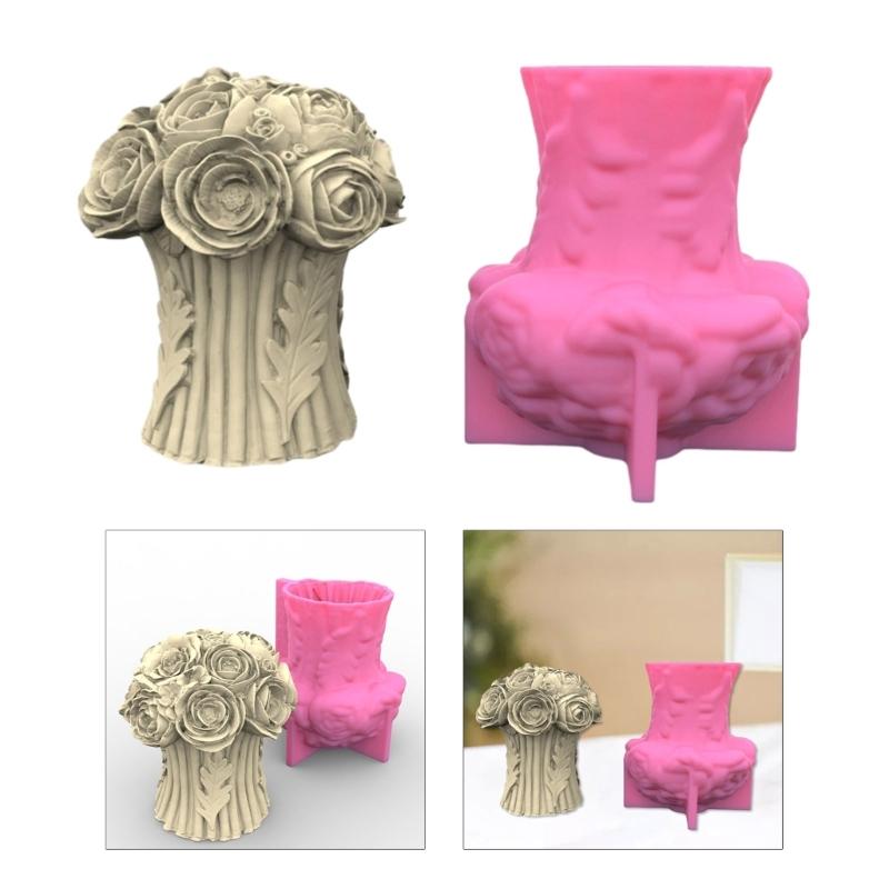 Rose Flower Silicone Molds DIY Crafts Plasters Mold Handmades Scented Candle Mold Table Ornament Mould Easy to Use