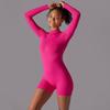 Zipper Long Sleeve Yoga Clothes Sportswear Women Jumpsuit Gym Push Up Workout Clothes Fitness Sports Stretch Bodysuit Yoga Set