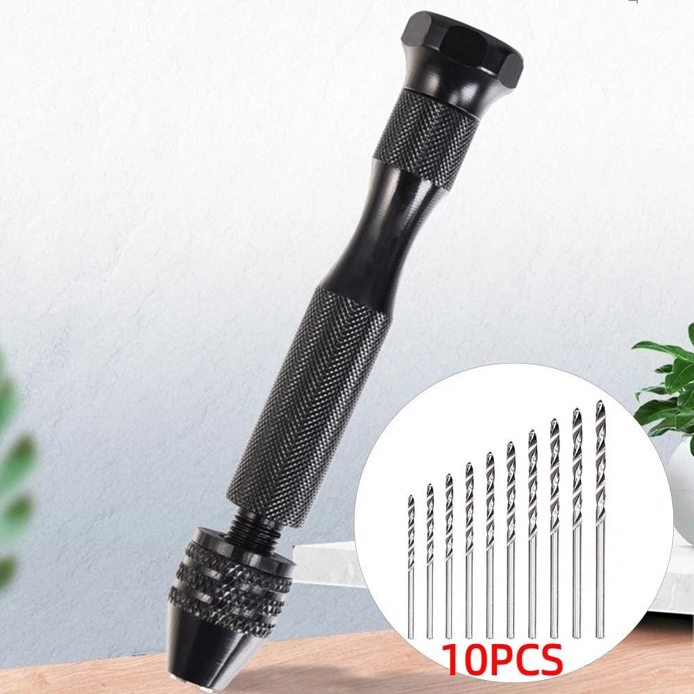 0.6-3mm Hand Twist Drills Set Pin Vise Micro Drill Bits Plastic Craft Hole Maker Woodworking Model