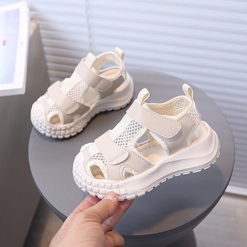 New Summer Boys' Sandals – Children's Mesh Breathable Sneakers, Girls' Soft-Sole Anti-Slip Closed-Toe Beach Shoes