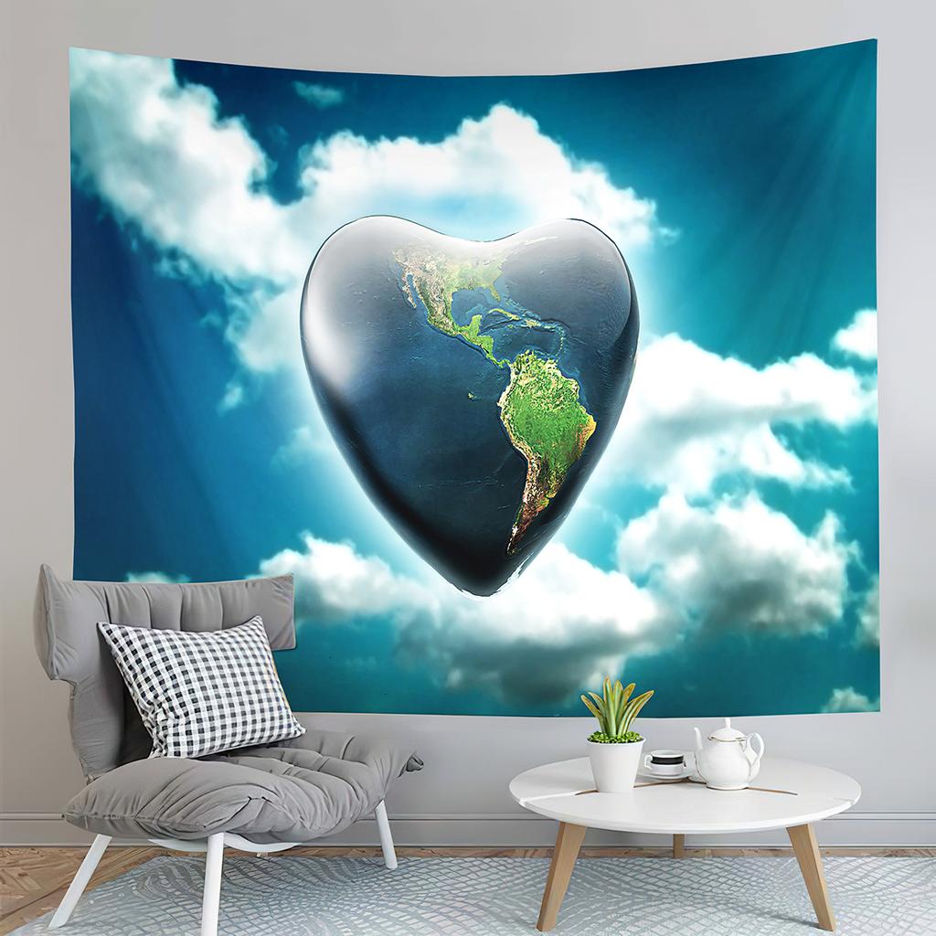 Red Love Heart Rose Flower Tapestry Romantic Sweetheart Tapestry Home Living Room Dorm Bedroom Aesthetics Decoration Tapestries