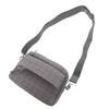 Used AUTHENTIC Christian Louboutin ZIP N FLAP Shoulder Bag gray Canvas/Leather