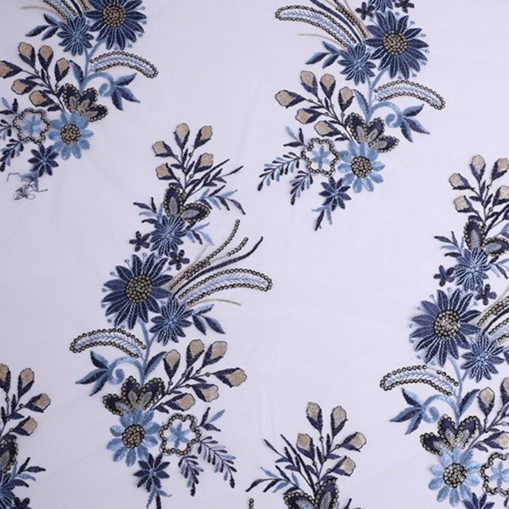 Elegant Embroidery Flower Lace Patch Sequin Clothing Decoration Patch  Fabric Crafts