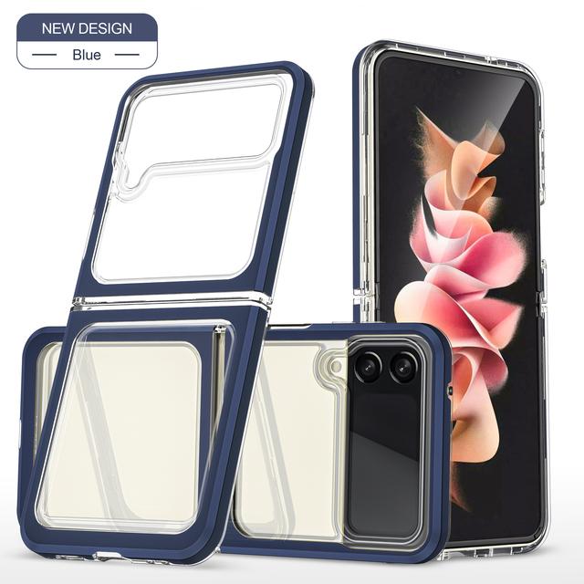 Anti-Scratch Fashion Clear Cover Fodral För Samsung Galaxy Z Flip3 Flip 4 Flip4 5g Flip 3 Drop Protection Mobiltelefonfodral