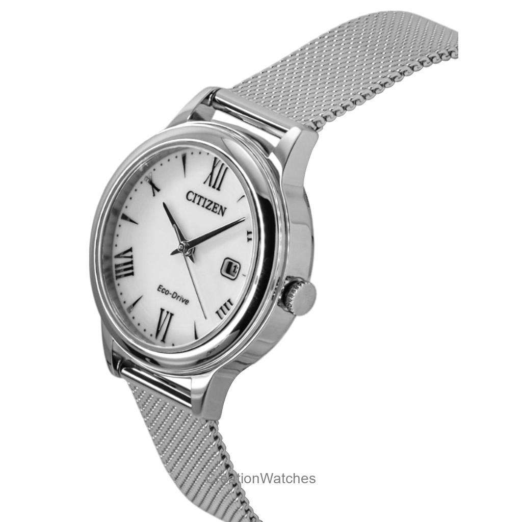 Citizen Elegance Stainless Steel White Dial Eco-Drive EW2621-75A 100M Women's Watch