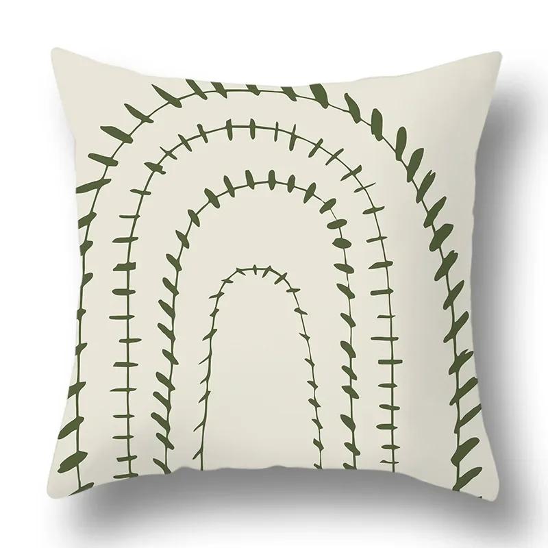 Green Plant Sofa Cushions Comfortable Pillow Office Cushion Cover Living Room Home Decor Modern Print Pillowcase
