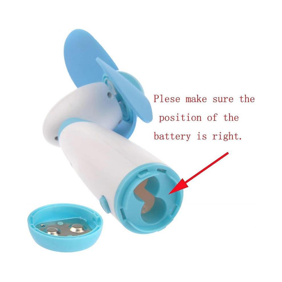 Mini Handheld Fan Personal Fan Battery Soft Foam Blade, Suitable for Home and Travel 2PC