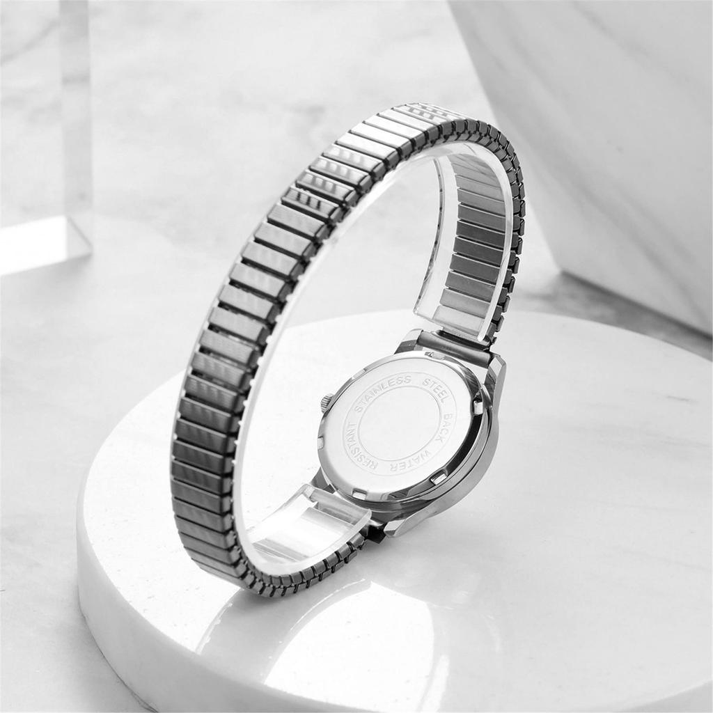 Women's Analog Watch Waterproof Stainless Steel Elastic Band Simple Cute Stylish Casual Business Fashion Watch Silver Women's Accessories Birthday