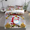 Merry Christmas King Queen Duvet Cover Red Cartoon Santa Bedding Set Kids Boys Girls Christmas Tree 2/3pcs Polyester Quilt Cover