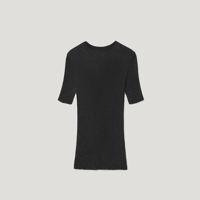 OVV Washable Merino Wool Seamless Short-Sleeve Knit Top
