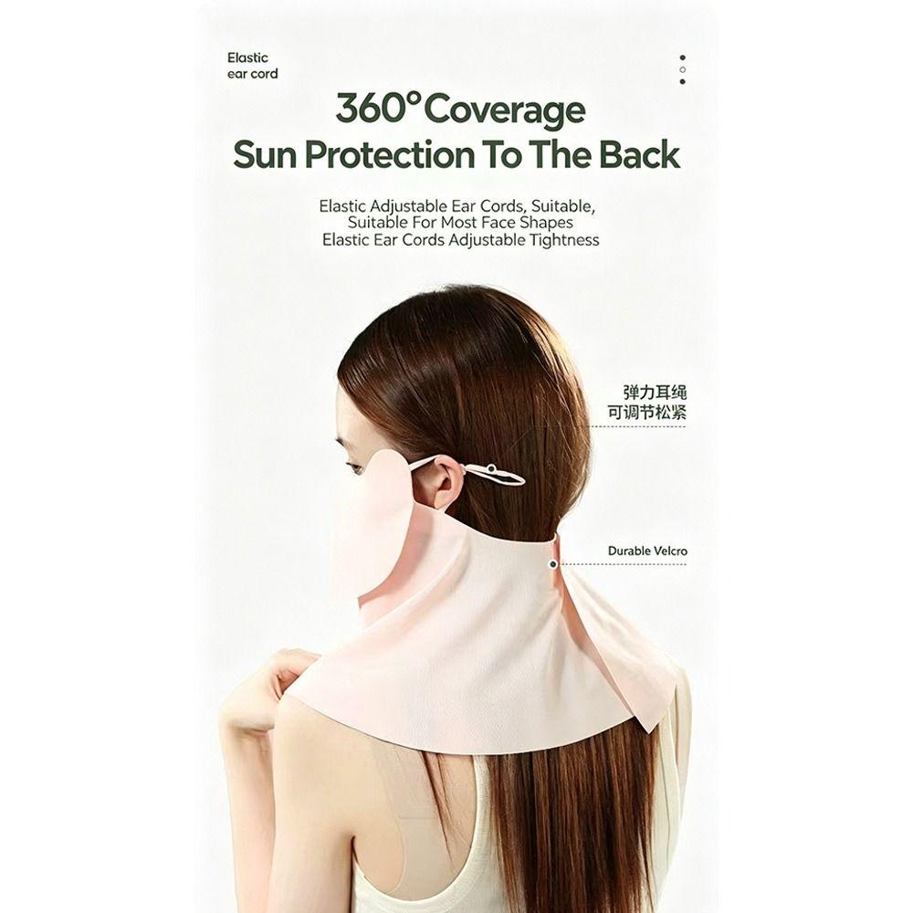 Full Face Cover Ice Silk Face Mask Half Face Cover Face Neck Cover UV Protection Mask  Women's Use