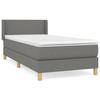 3130090 vidaXL Lit à sommier tapissier avec matelas Gris foncé 100x200cm Tissu