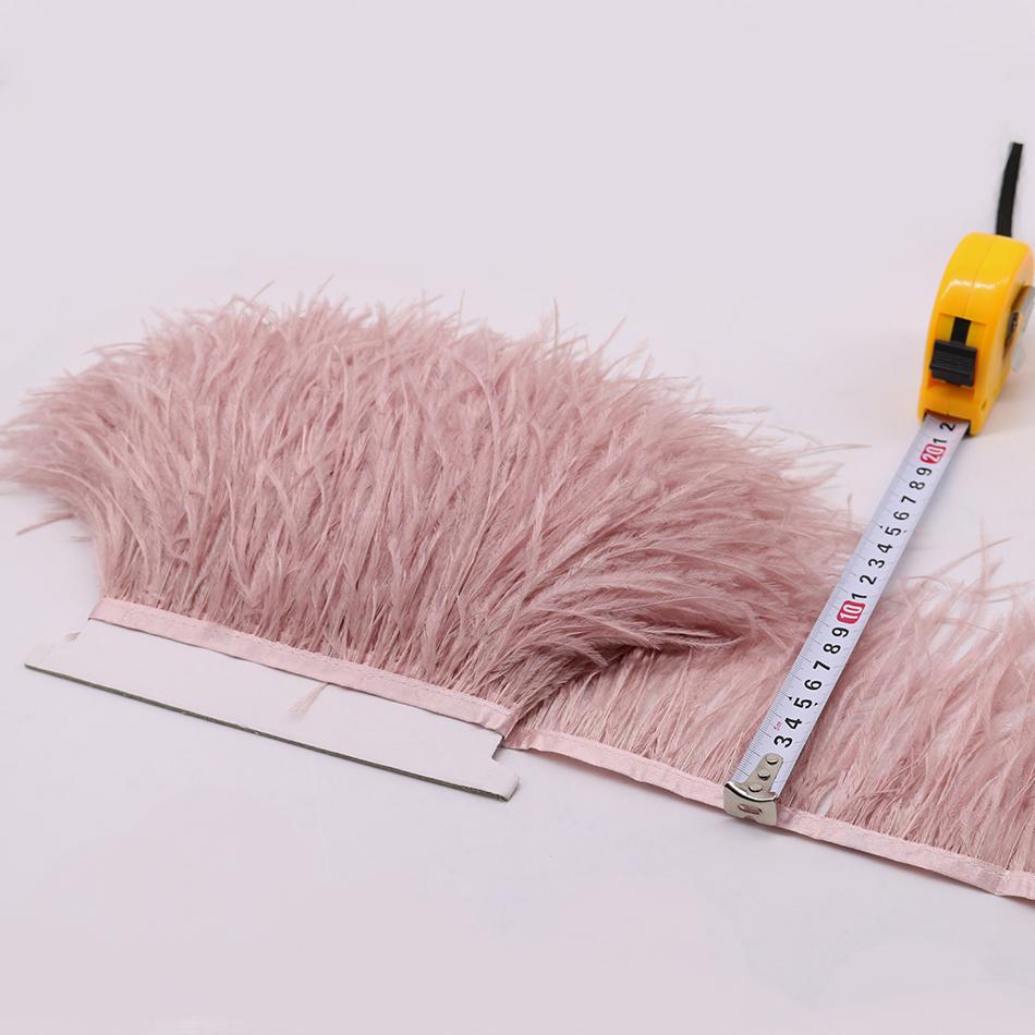 Feder1Meter Bunte Natürliche Straußenfedern Fransenbesatz 8-10CM 10-15CM Band Feder für Haare Kleidung Hochzeitsdekoration Nähbesatz