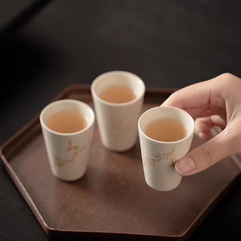 Retro Ceramic Tea Cup Master Cup Single Cup Grass And Wood Ash Glaze Colored Tea Cup Kung Fu Tea Set National Style Fragrant Cup