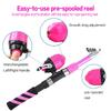 Children's Pink Telescopic Lure Rod with Closed Reel - Portable Fishing Set