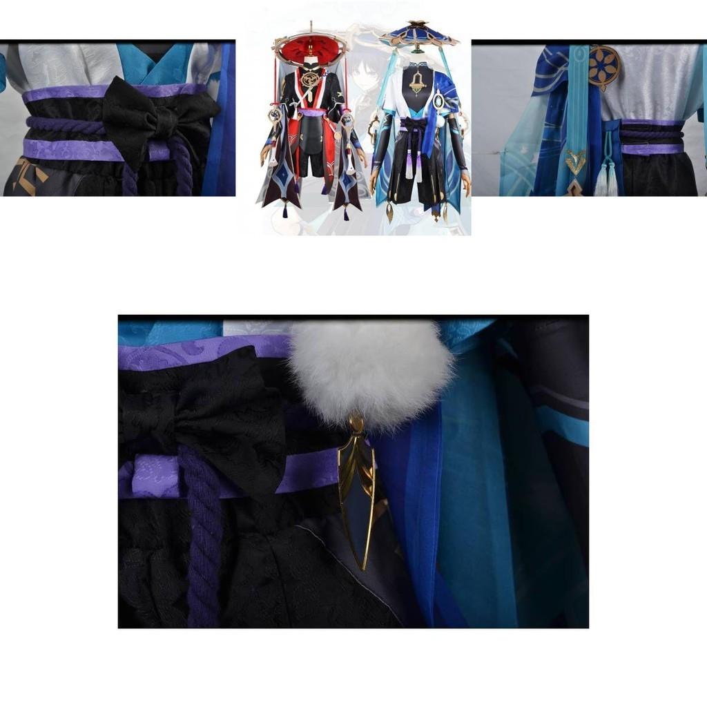 Wunderschöner Genshin Impact Kunikuzushi-Wanderer Barde Cosplay Bambushut Erwachsenenkostüm