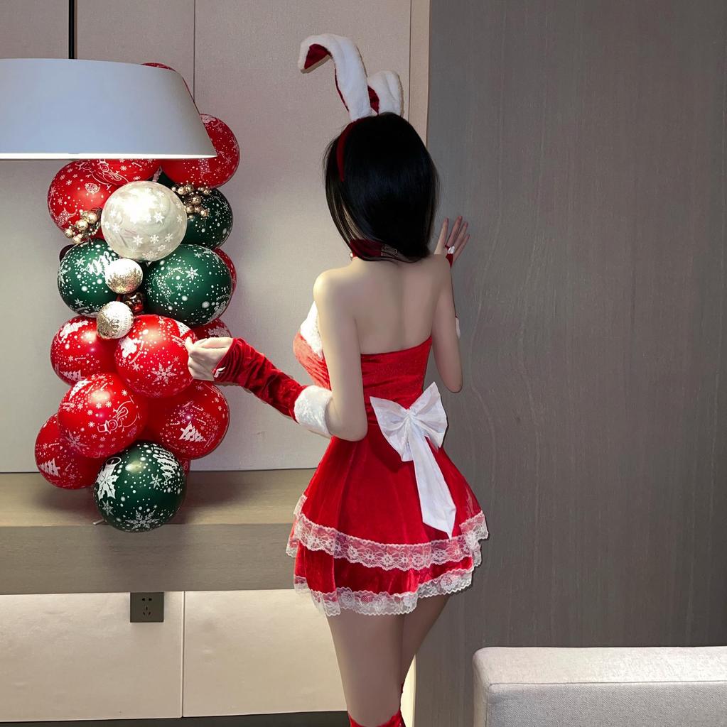 Sensational Bunny Girl Holiday Costume - Chic New Year & Christmas Party Dress