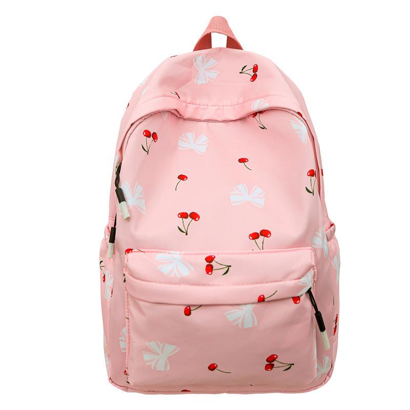 Korean small fresh schoolbag female college student simple small floral backpack lightweight large capacity high school backpack