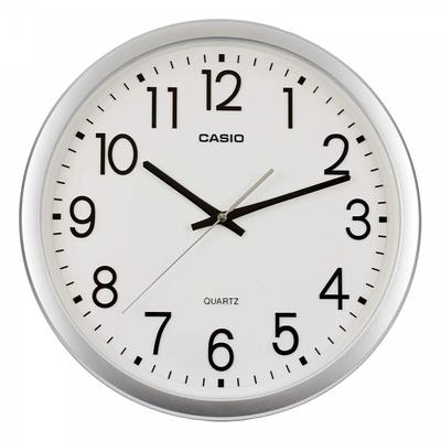 Wall Clock Silver Diameter 35cm Analog Continuous Second Hand IQ-77-8JF White