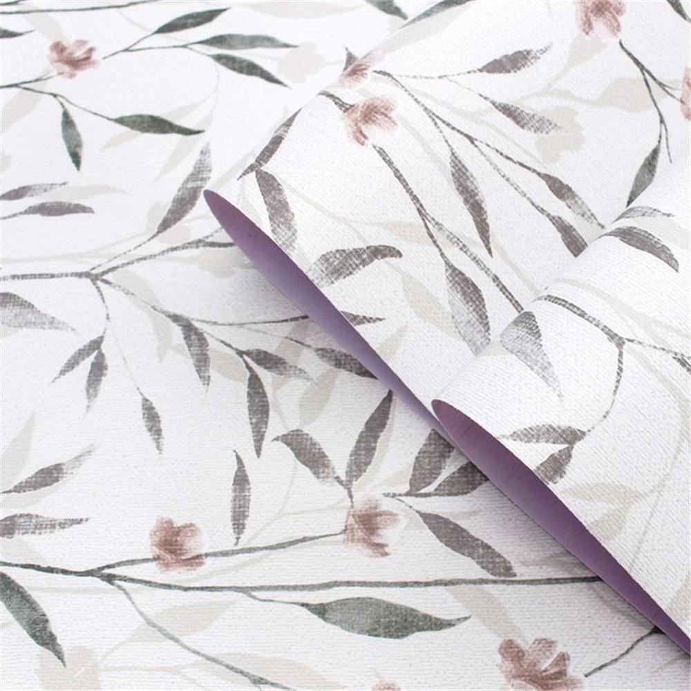 Peel And Stick Floral Leaf Wall Cover Wall Green/Grey Vinyl Self Adhesive Wall Paper Design For Walls Bathroom Bedroom Home Decor