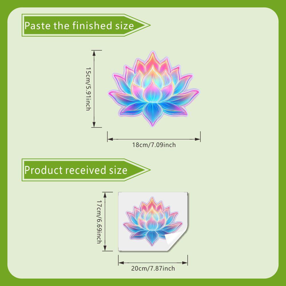 

Neon and Colorful Lotus Toilet Stickers, Luminous Bathroom Decoration Stickers, Self-adhesive Waterproof Stickers 20*17cm