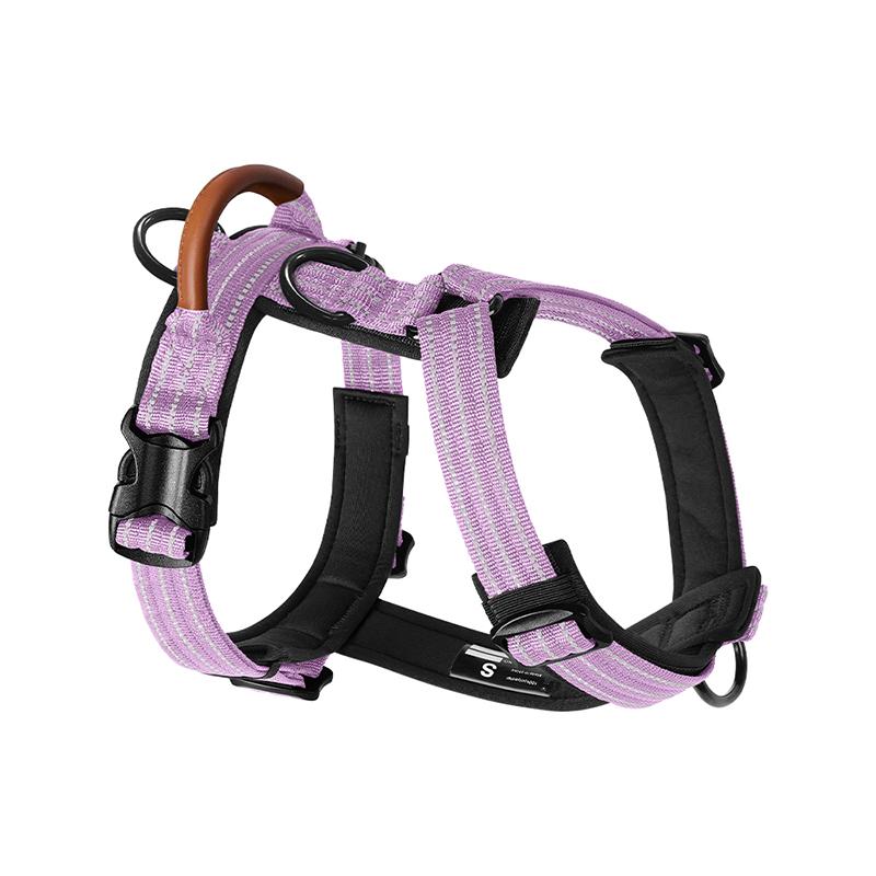 Premium No-Pull Dog Harness with Leather Handle Adjustable 3M Reflective Straps Escape-Proof Walking Lead for Medium Large Dogs