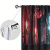 2 Pezzi Tenda Stampata Stile Europeo Chiesa per Arredo Casa - Trattamento Finestra con Tasca per Asta per Camera da Letto, Ufficio, Cucina