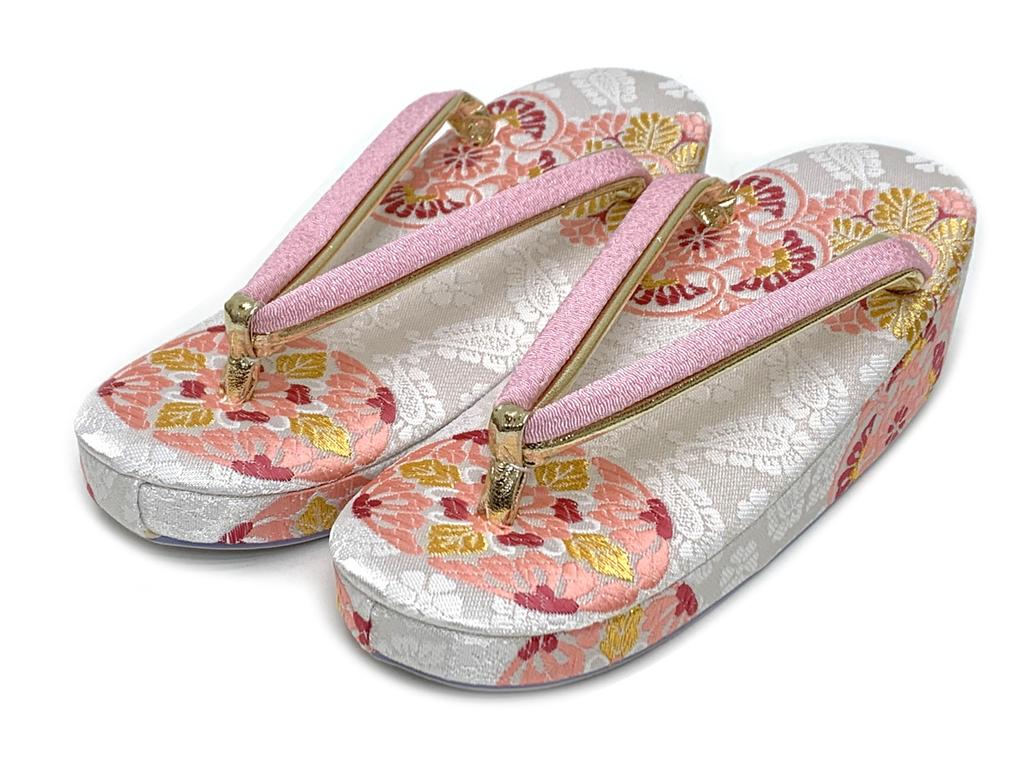 Muromachi Obi Hakoseko Set 7 Years Old Girl Large Size Zori Bag Obijime Hakosako Obi Set 753 Flower FPS021 [Kyoto st. ] Shichi-Go-San "White, Pattern"