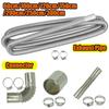 Chauffage de stationnement à air diesel 60-300 cm Tuyau d'échappement en acier inoxydable Tube Tuyau de ventilation Connecteur coudé Raccord avec pince Pour voiture Camion Van