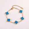 Luxury and Sophisticated Four-leaf Clover Bracelet for Women Double-sided Mother-of-pearl Lucky Clover Bracelet